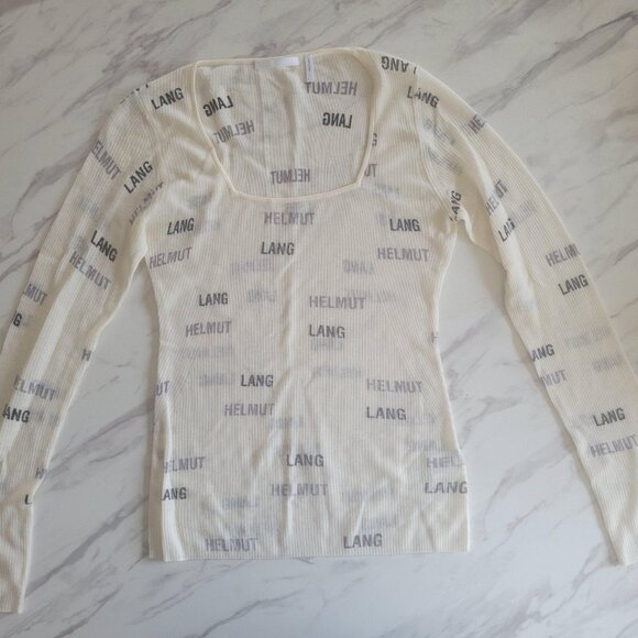 Helmut Lang Logo-Print Wool Cardigan - Picture 1 of 1